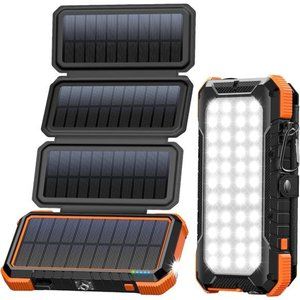 Solar Charger Power Bank, PD 18W QC3.0 Fast Charging 20000mAh Solar Powered
